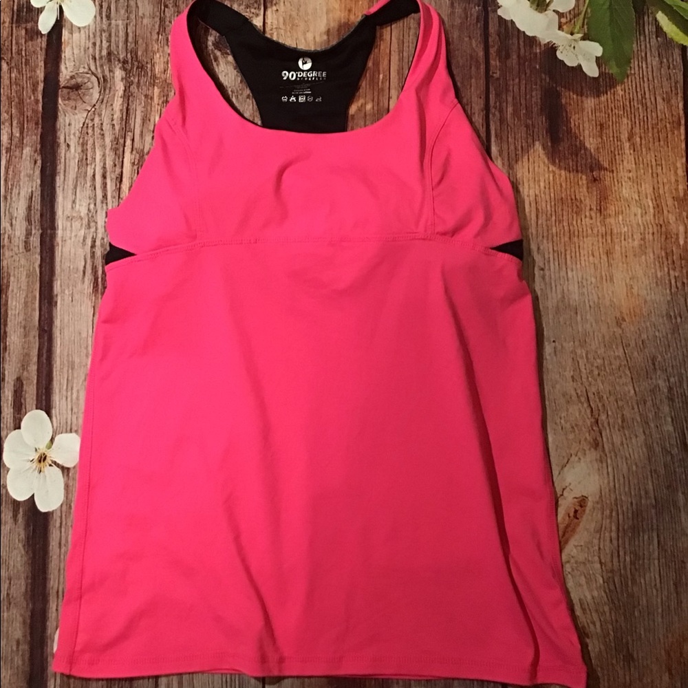 Women’s size large 90 degree T back fitness top
